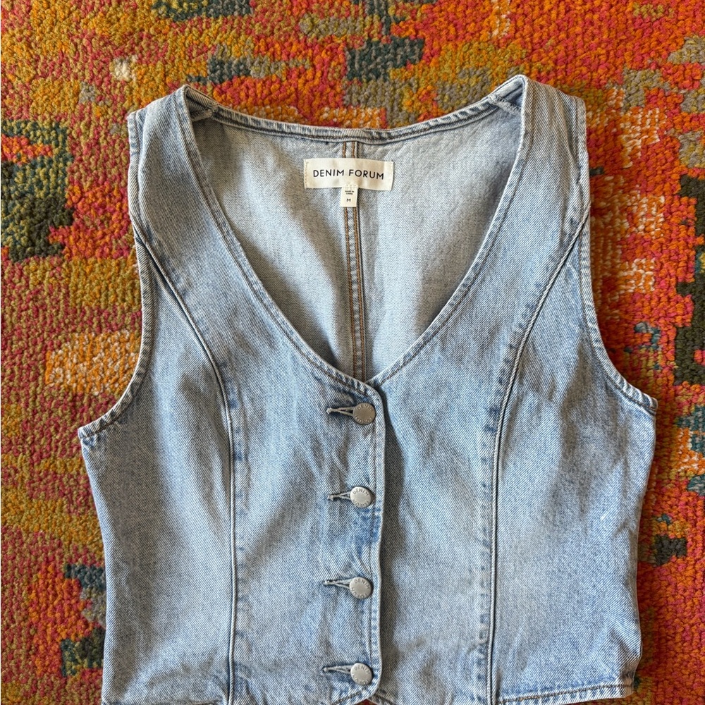 Aritzia Denim Forum Denim Button-Up Vest